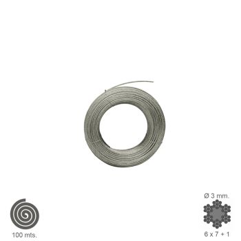 Cable Galvanizado   3 mm. (Rollo 100 Metros) No Elevacion