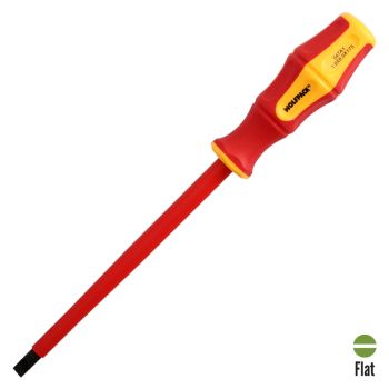 Destornillador Plano Aislado Certificado VDE 1.000 V. Medida 1,6x Ø 8,0 x 175 mm.