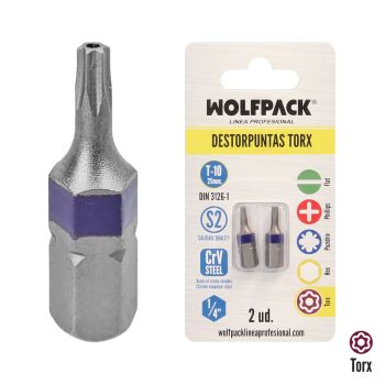 Destorpuntas Torx T10 (2 Piezas) Acero S2 al Cromo Vanadio