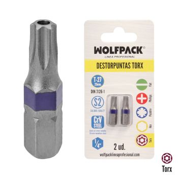 Destorpuntas Torx T27 (2 Piezas) Acero S2 al Cromo Vanadio