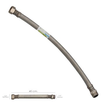 Latiguillo Flexible Acero Inoxidable Termo Macho 1/2" - Hembra 1/2" Longitud 400 mm
