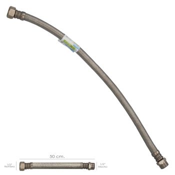 Latiguillo Flexible Acero Inoxidable Termo Macho 1/2" - Hembra 1/2" Longitud 500 mm