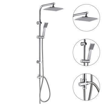 Columna Ducha Universal Completa Cuadrada Acero Inoxidable