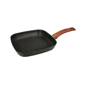 Sarten Aluminio Forjado Antiadherente Acabado Piedra 24 x 24 x 4,5 cm. Mango Engomado