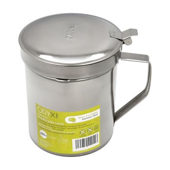 Grasera Acero Inoxidable Para Carne 1,0 Litros. Con Colador y Tapa