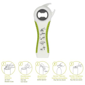 Abridor De Botellas / Latas / Botes Multifuncion 5 en 1