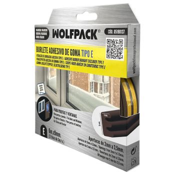 Burlete Elástico "E" 6 m. x 9 mm. Marrón