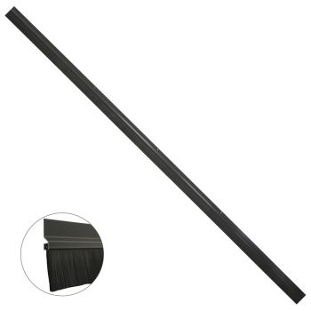 Burlete Para Puertas De Garaje Aluminio Negro Con Cepillo 2,5 m