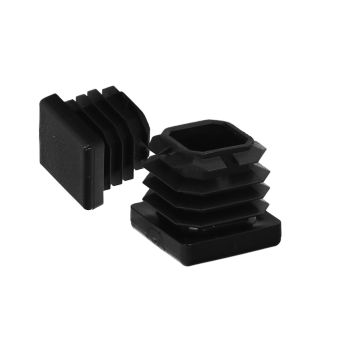 Contera Interior Plastico Cuadrada 25x25 mm. Color Negro Bolsa 200 Unidades.