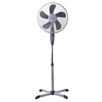 Ventilador Pie Ø 40 cm. x 135 cm. 5 Aspas Color Blanco y Gris