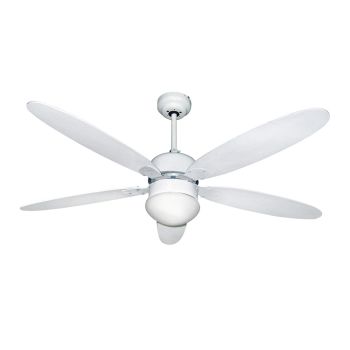 Ventilador Techo Ø 124 cm. 70 Watt. 3 Velocidades. Con Luz y Mando A Distancia 5 aspas. Con temporizador.