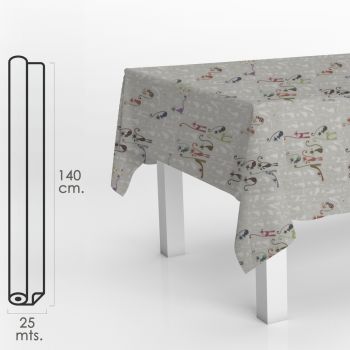 Mantel Antimanchas Hule Rollo 140 cm. x 25 metros. Cats New
