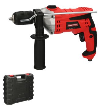 Taladro Percutor 1050 Watt. Con Variador de Velocidad. Incluye Maletín, Empuñadura y Guia Metalica.