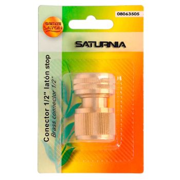 Conector manguera laton 1/2" Con Función STOP