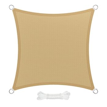 Toldo Vela Sombra Jardin Cuadrada 3,6x3,6 metros Beige