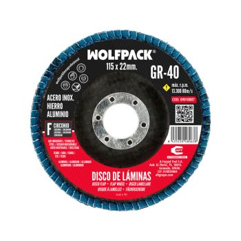 Disco Laminas Lija Circonio Inox - Plus 115x22 mm. grano 40