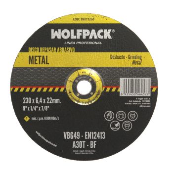 Disco Repasar Abrasivo Ø 230 x Ø 22 mm. Espesor 6,4 mm.