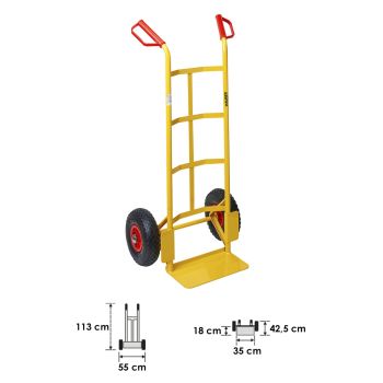 Carretilla Almacen Rueda Neumatica / Llanta de Plastico "Easy"