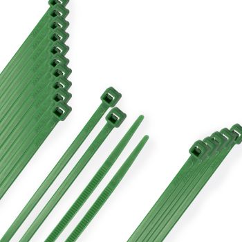 Brida Nylon 100%. Color Verde 4,6 x 300 mm. (Bolsa 100 Unidades)