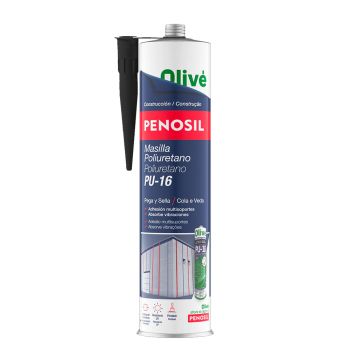 Masilla Poliuretano Negra Cartucho 300 ml.