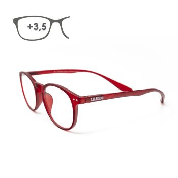 Gafas Lectura Connecticut Color Rojo Aumento +3,5 Patillas Para Colgar del Cuello