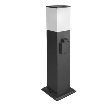Poste Baliza Jardin IP44 Con Enchufe Negro