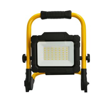 Foco Led Plano 30 Watt. Luz Blanca 4000º K IP 65 3300 Lumenes Con Asa de Transporte