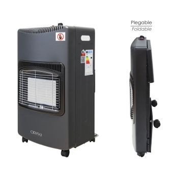 Estufa Gas Infrarroja Ceramica 4,5 Kw. Plegable. 3 Potencias, Con Ruedas, Encendido Piezo-Electrico