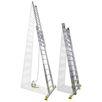Escalera Aluminio 2 Tramos Mecanica 14+14 Peldaños