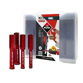 Kit Mini Brocas Rubi DRYGRES — 3 Brocas Corte Seco Porcelánico